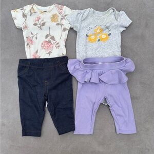 Carter's Floral and Graphic Kids Matching Set - Pink, Gray, Purple, and Blue